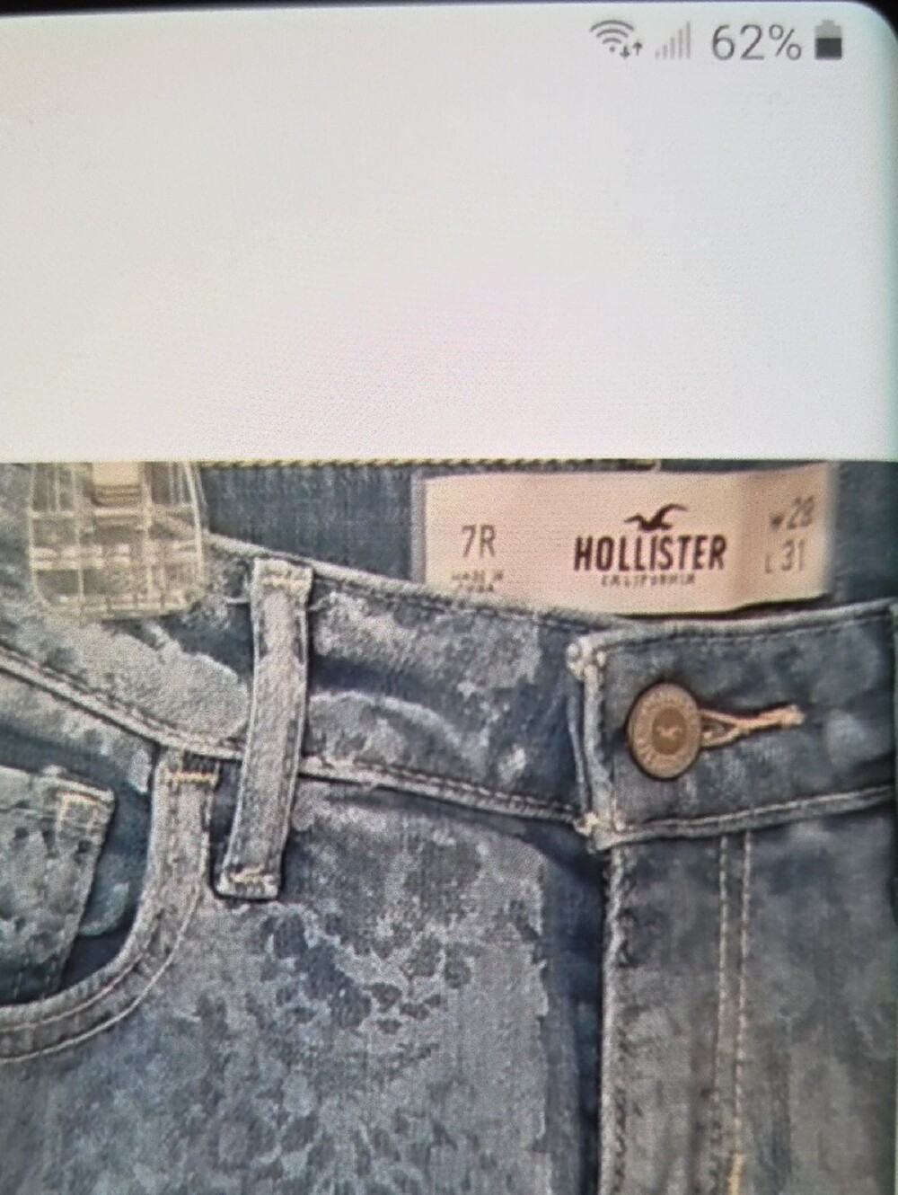 Hollister Light Blue Lace-Print Skinny Jeans - Picture 2 of 7